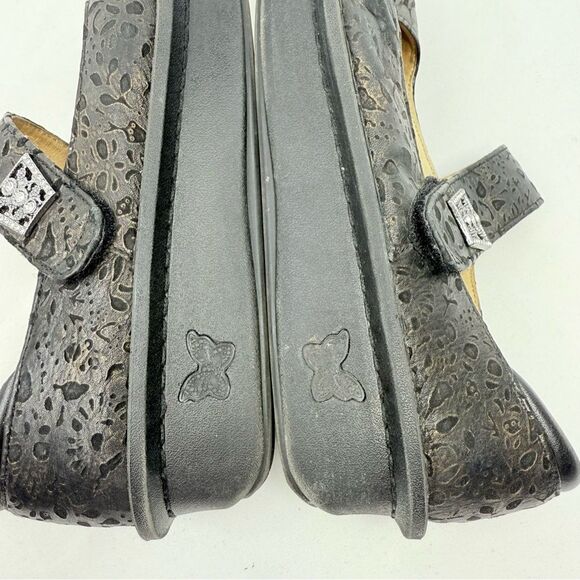 Alegria Paloma 845 TREASURE Bronze Black Textured Floral Slip On Mary Jane Clogs - Picture 12 of 16